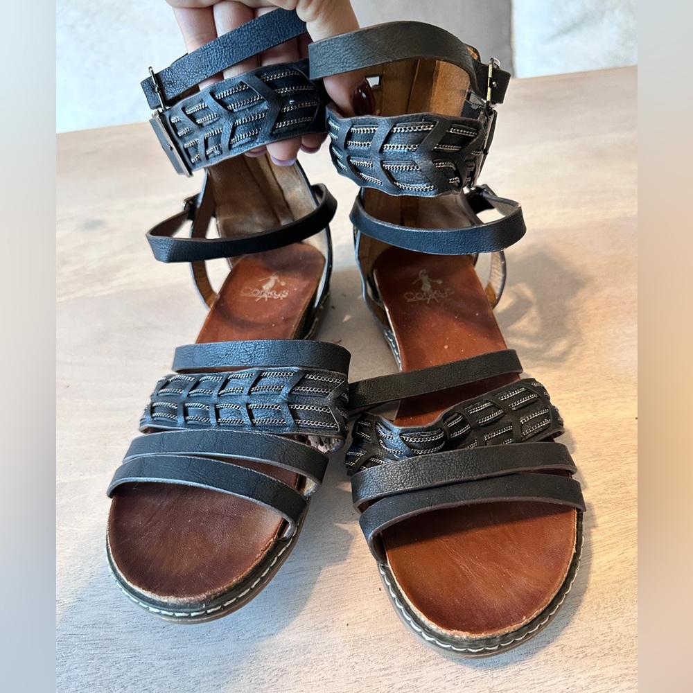Corky’s size 8 Kenzie leather zip up sandal